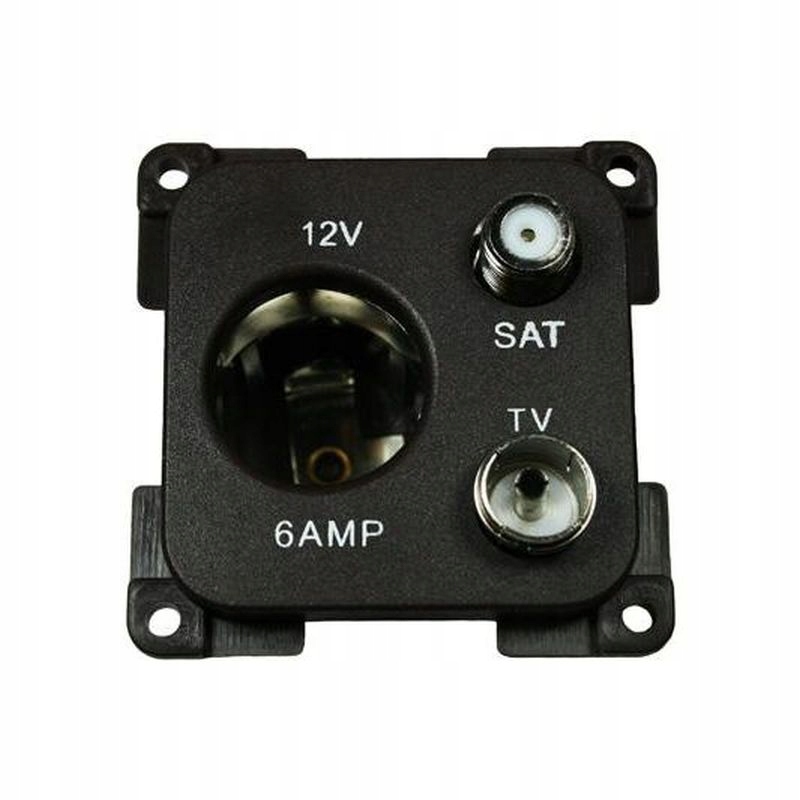 Gniazdo 12V C-line+ant+sat do kampera czarne Haba