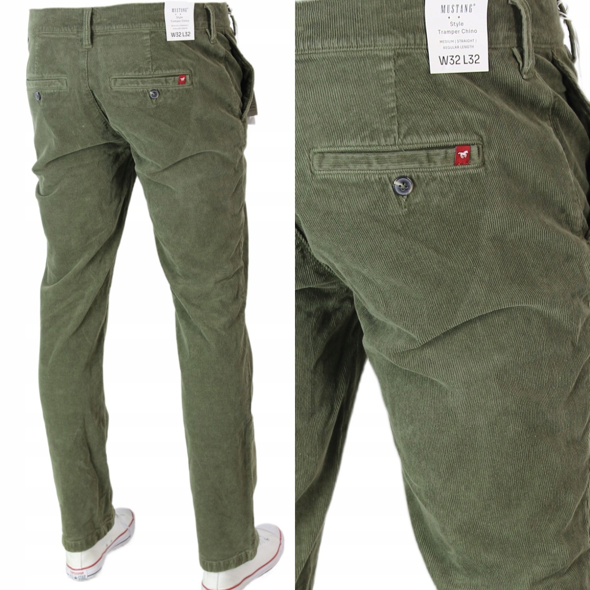 Mustang Chino Tramper Straight Fit Spodnie Jeansy Sztruksy W32 L32