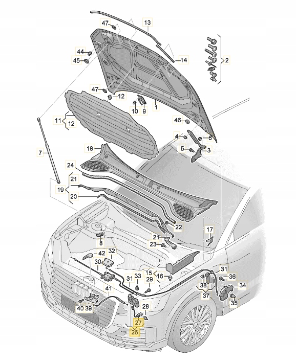 81A823509A - Замок капота двигателя AUDI Q2 GA 16-