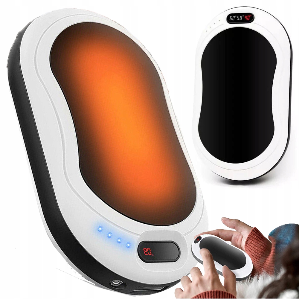 Elektryczny Ogrzewacz Do Rąk Power Bank 2W1 Usb Podgrzewacz Dłoni