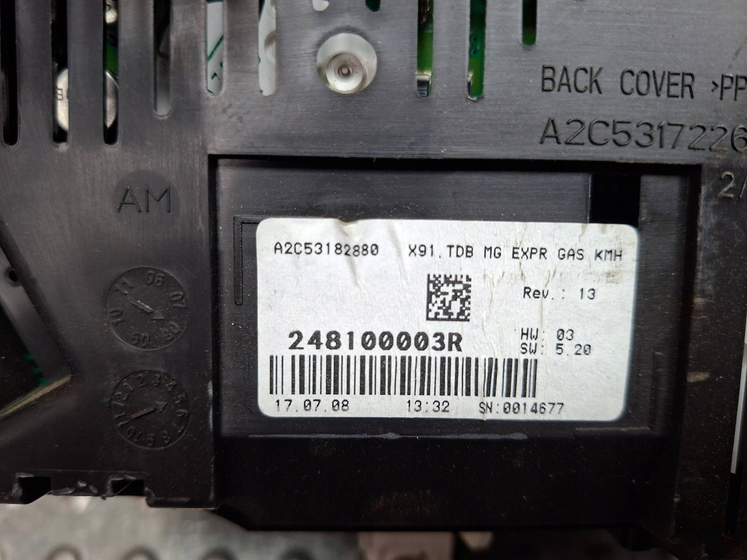 dials 248100003R RENAULT LAGUNA III 2.0 16V 2007