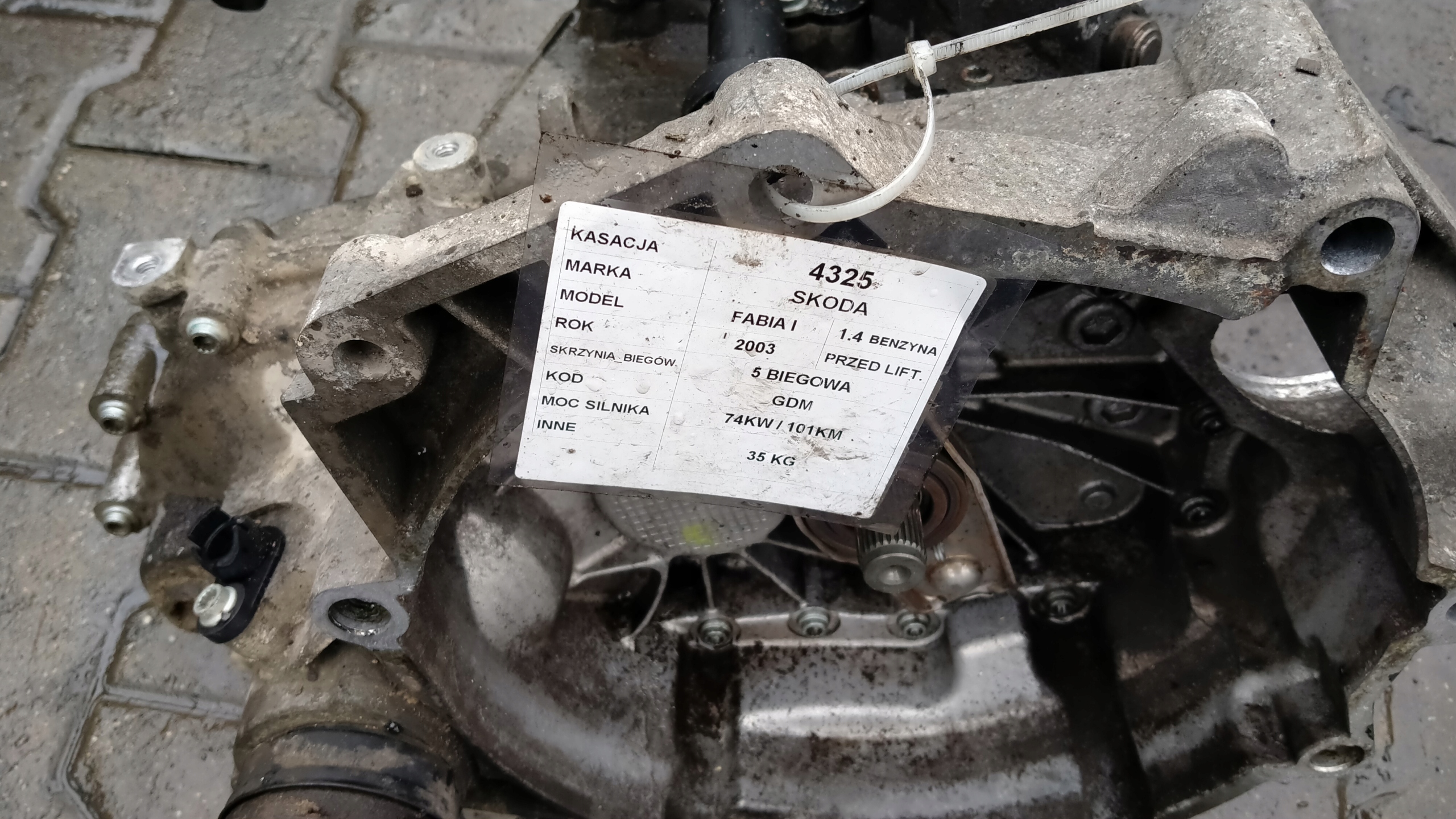 Skoda Fabia e 1,4B 74KW 101KM scatola cambio GDM