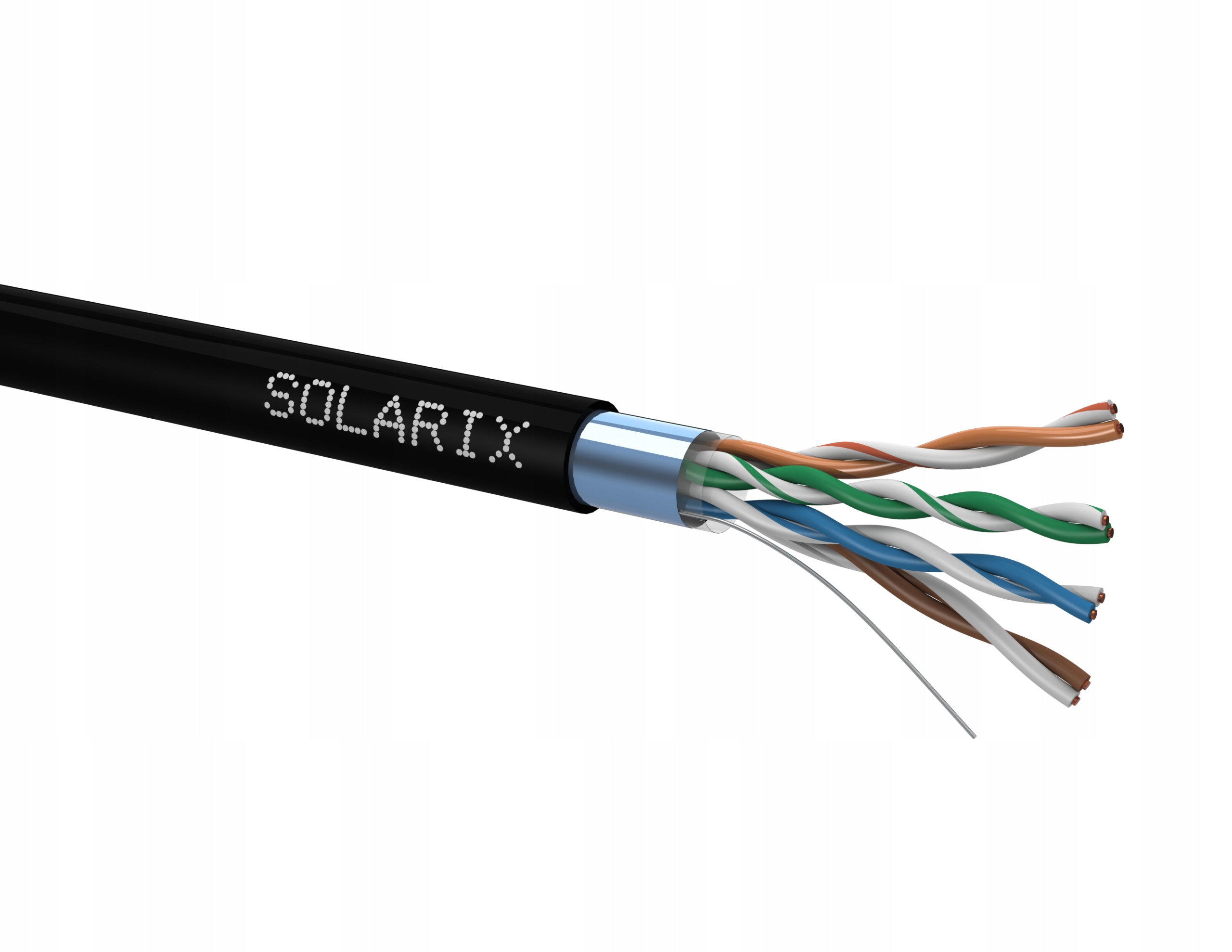 Solarix Kabel SXKD-5E-FTP-PE drát c5e venkovní, 305m