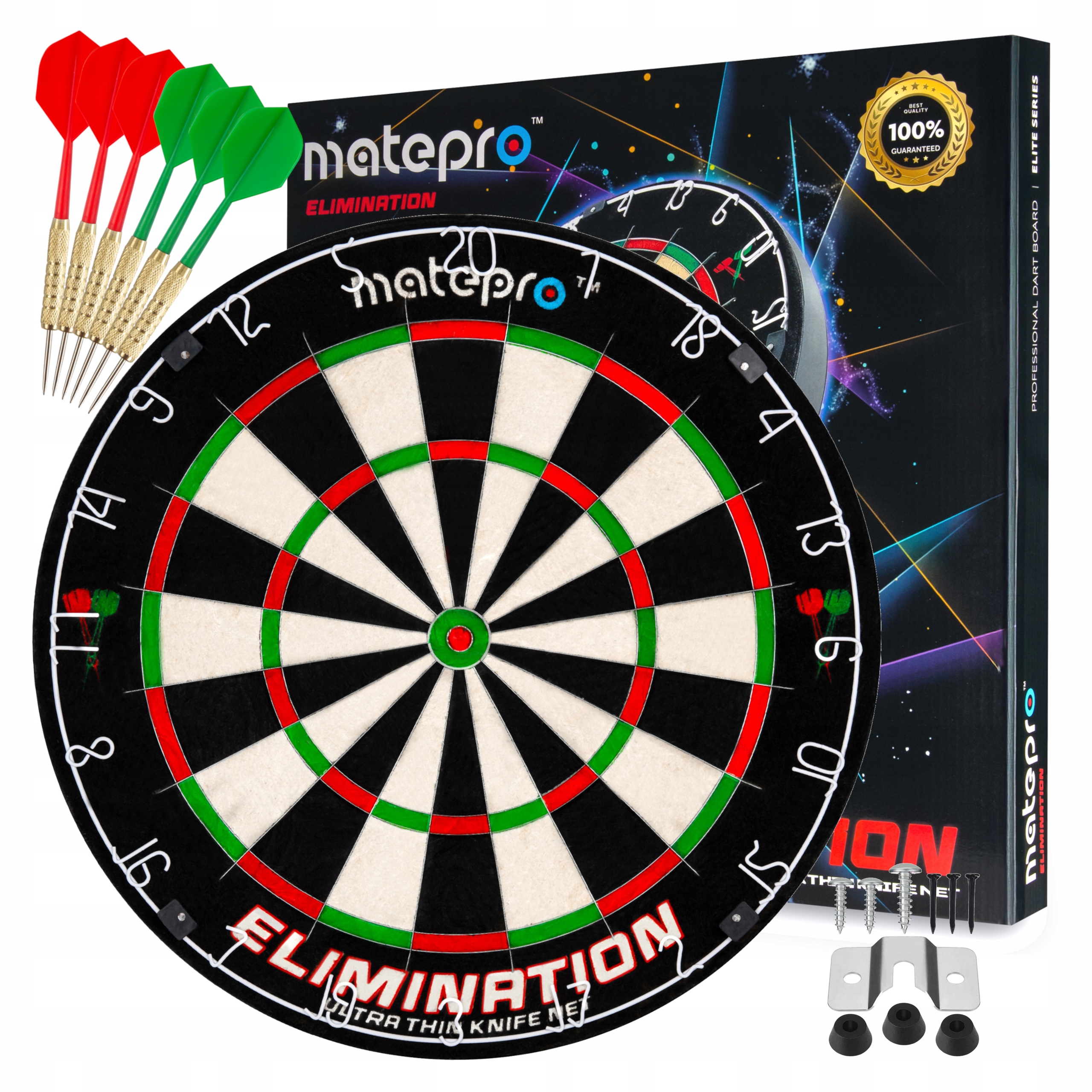 Sisalový terč s šipkami Profesionální MatePro Eliminace