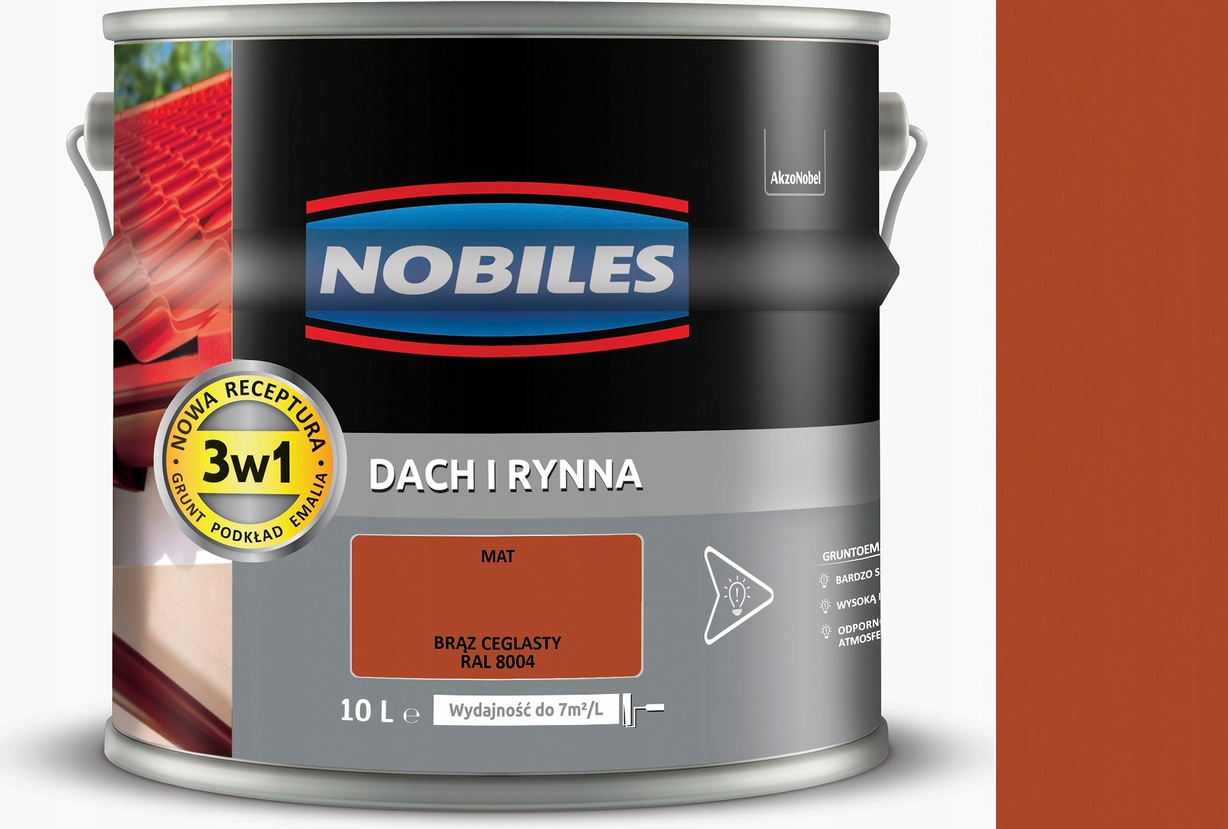 Nobiles Farba Dach I Rynna Brąz Ceglasty 8004 10L