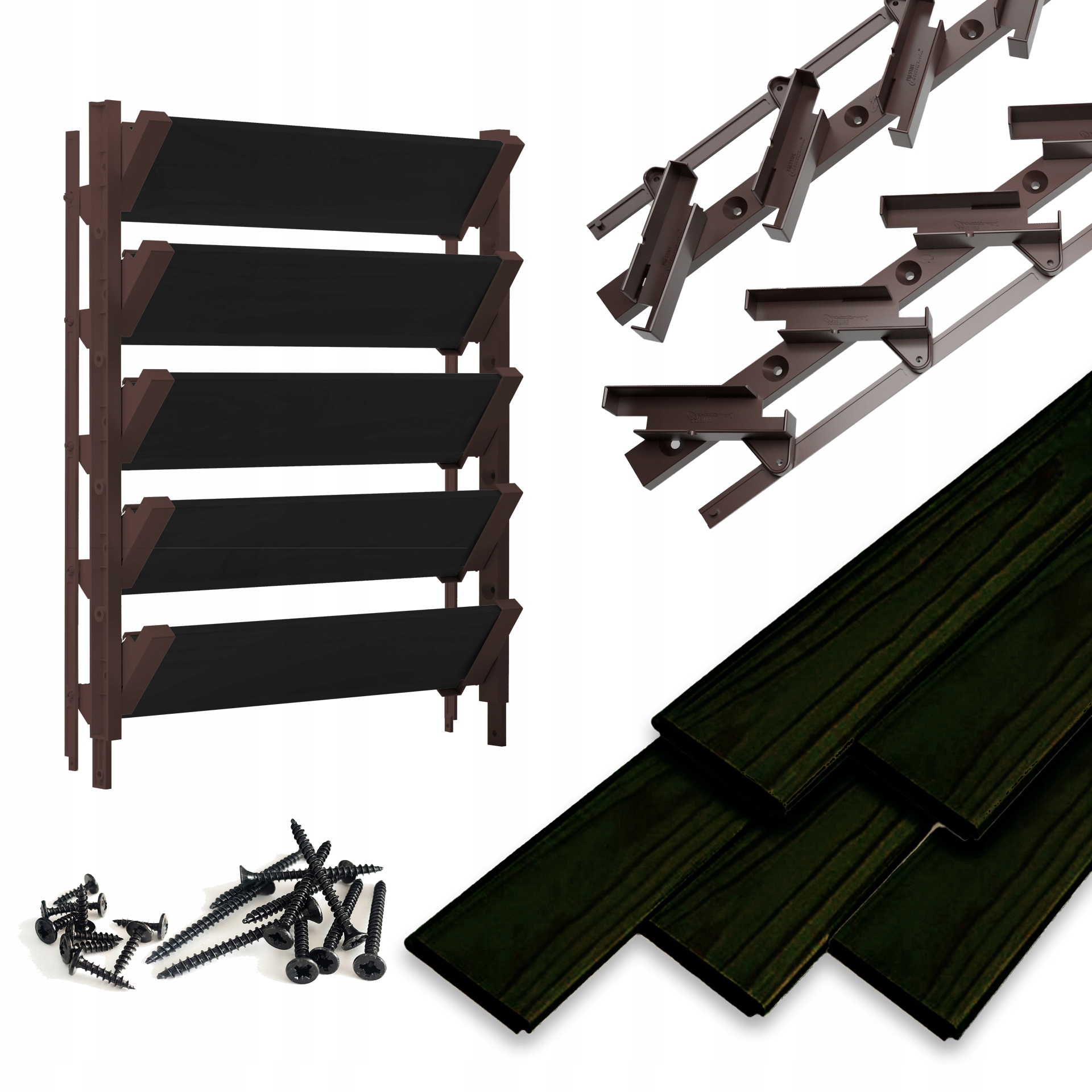 Pohyblivé čierne dosky 5 ks Shutters Systém Hdpe Terasové žalúzie Bronz
