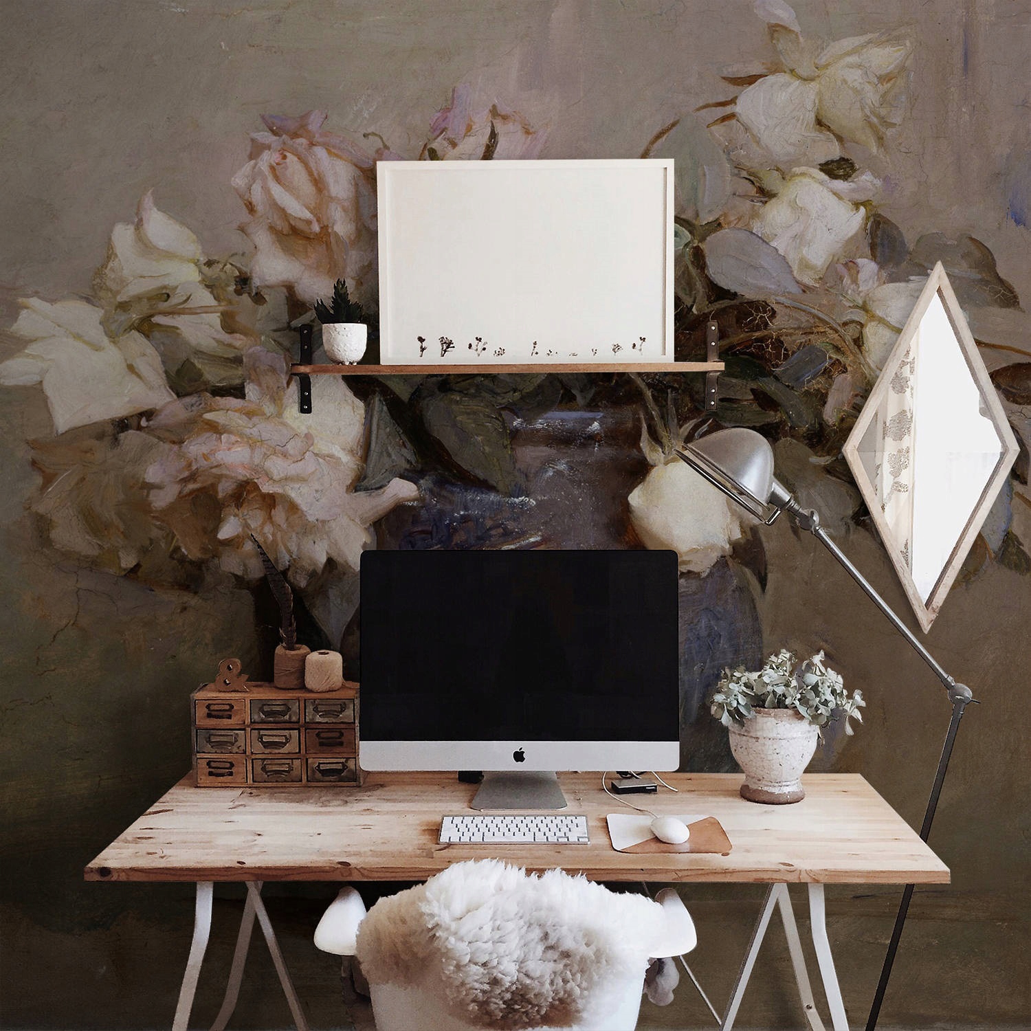 

Tapeta flizelinowa Akwarelowe róże 416x254 + klej