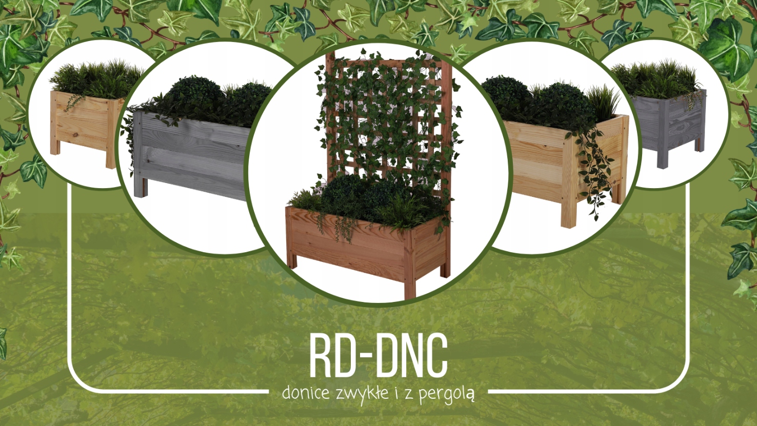 Drewniana donica RD-DNC /34x40x40cm/ Szara Stan opakowania oryginalne