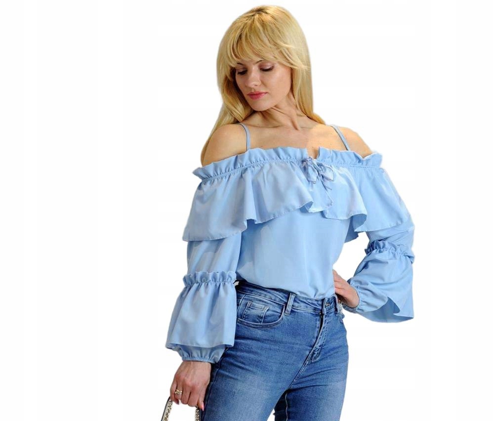 Dívčí halenka na ramínkách s volánky Maurola Blue, modrá