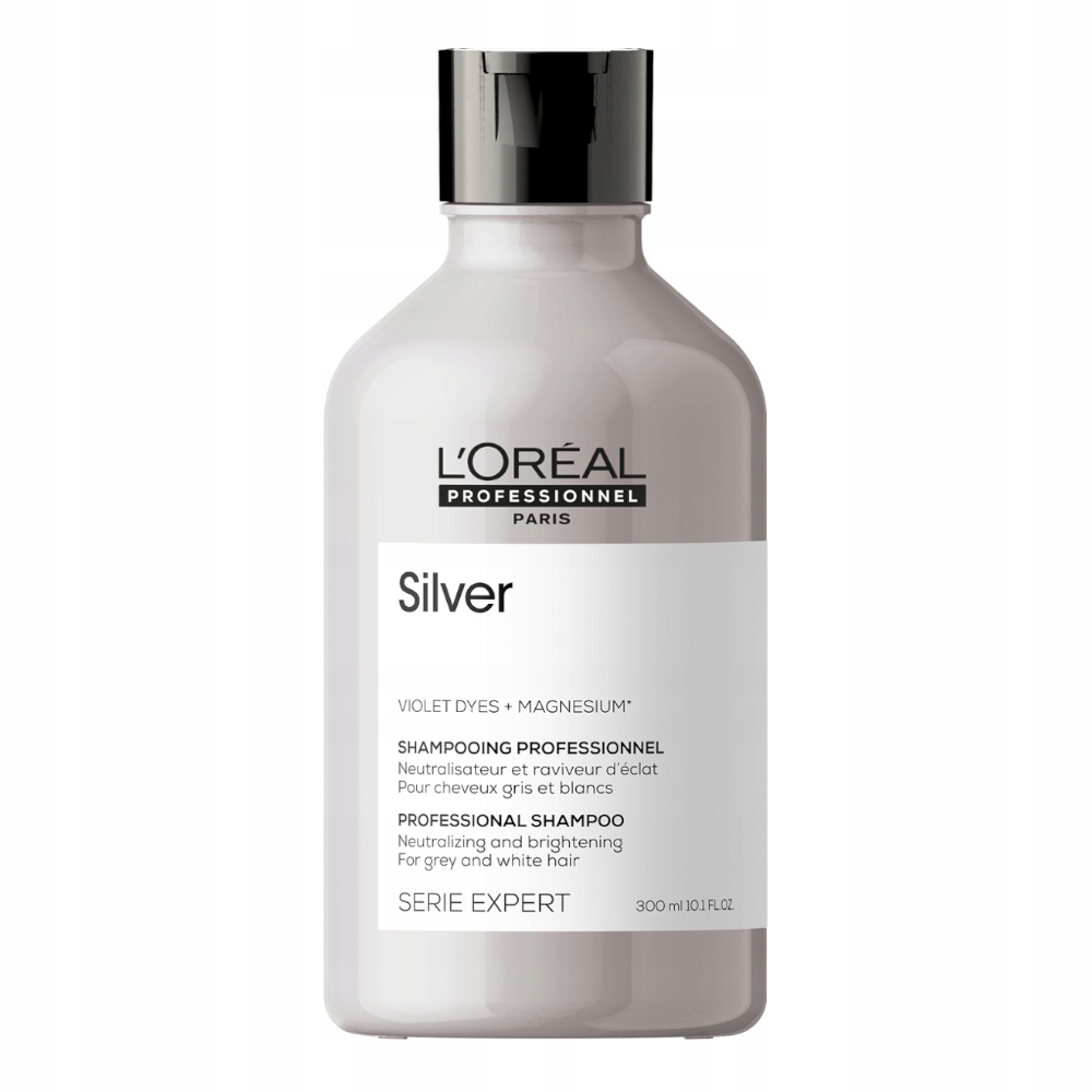 Fialový šampon pro šedivé a silně zesvětlené vlasy Loreal Silver