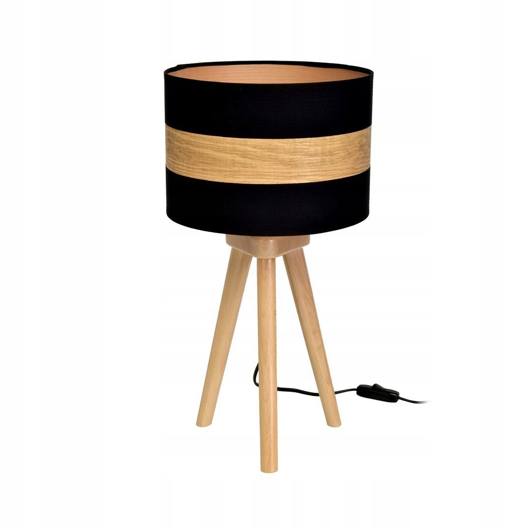 Nočná lampa Terra Čierny hnedý svietnik 1xE27 45 cm Stolová do pracovne Dom