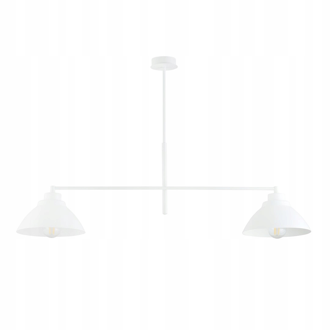 Stropná lampa biela kovová 2 bodová nad jedálenský stôl loft Emibig