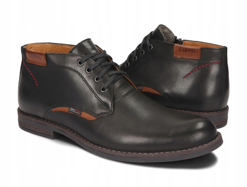 SZTYBLETY BUTY ZIMOWE POLSKIE SKÓRA 137 CZARNY 41 Marka Kampol