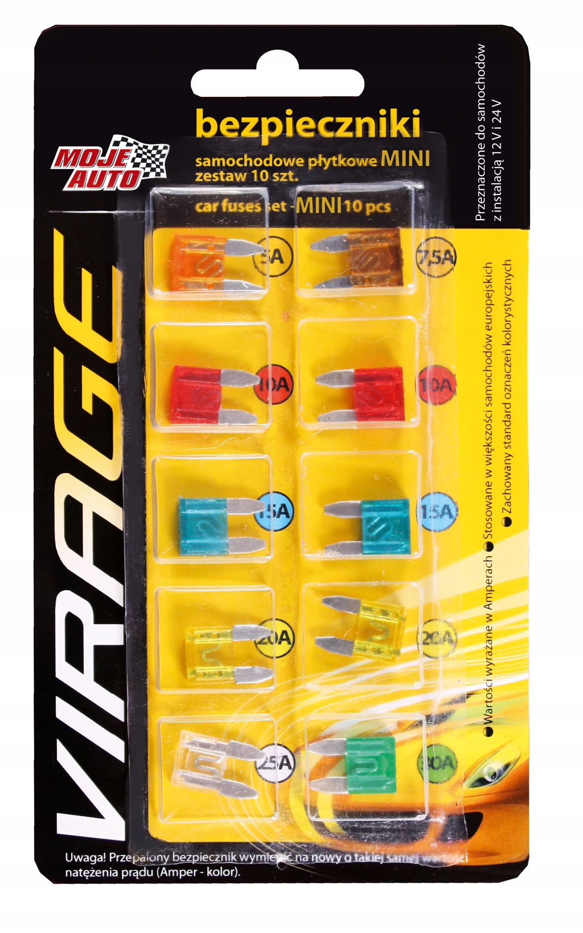 

Moje Auto Zestaw Bezpieczników Płytkowych Mini