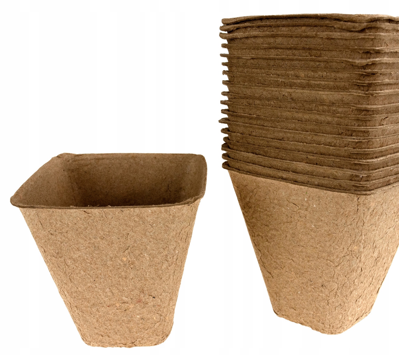 DONICZKI TORFOWE BIODEGRADOWALNE ROZSADOWE SADZONKI ROZSADY 8x8CM 18SZT. Długość 8 cm