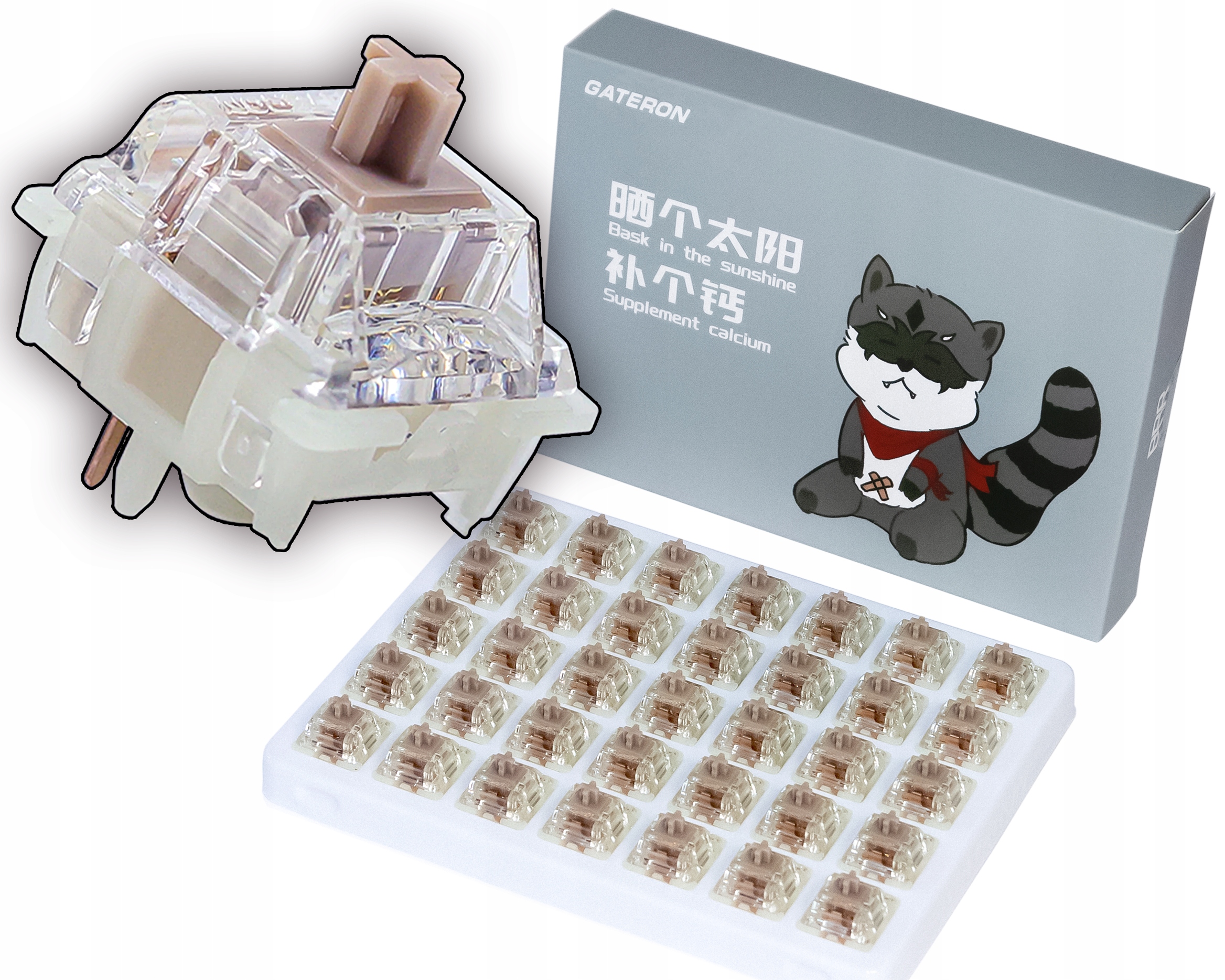 Gateron Baby Raccoon 2.0 Linear Liniowe Thocky Switch Lubed 35 szt.