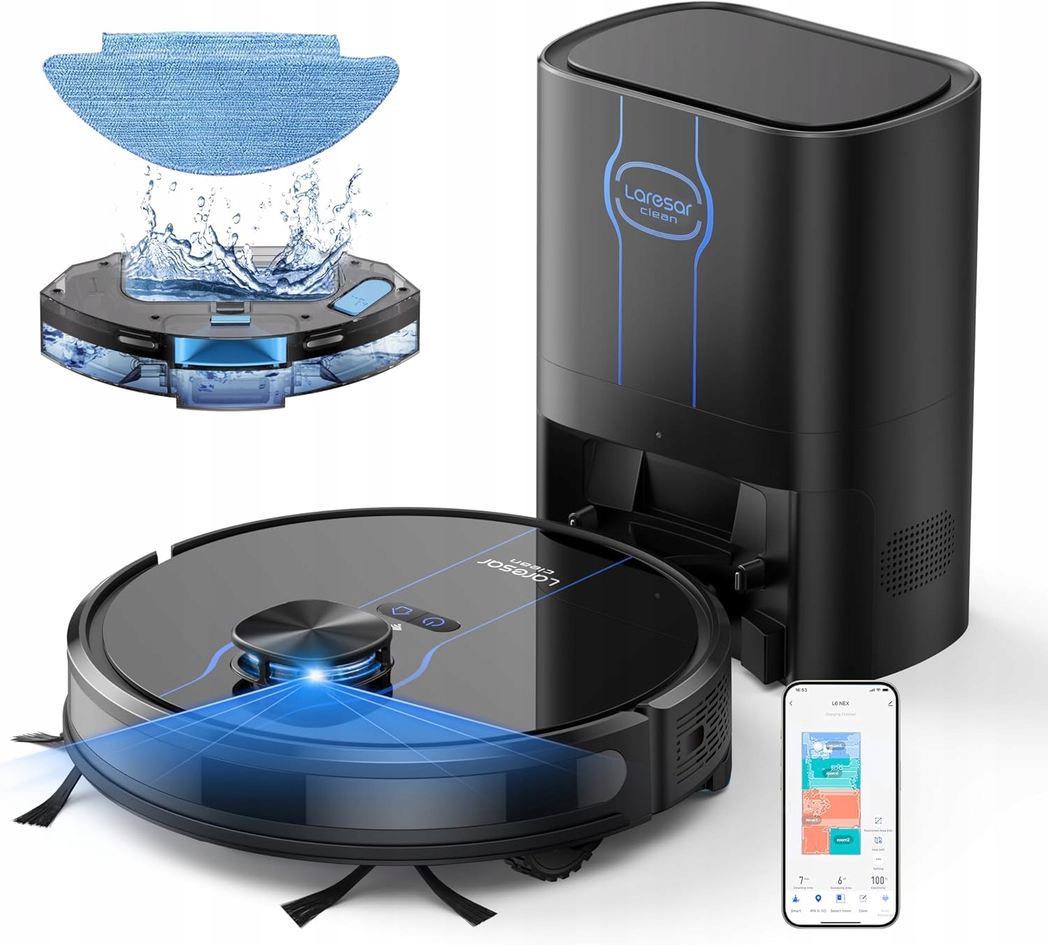 Robot sprzątający Laresar Clean L6 Nex czarny