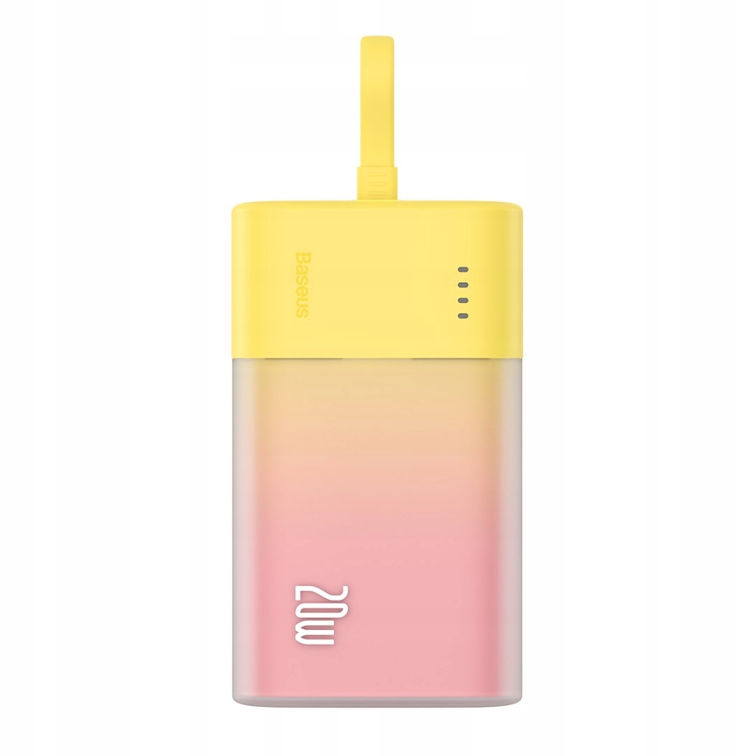 Powerbank Popsicle 5200mAh 20W z kablem Lightning 60W/20V/3A/30cm zółto-r