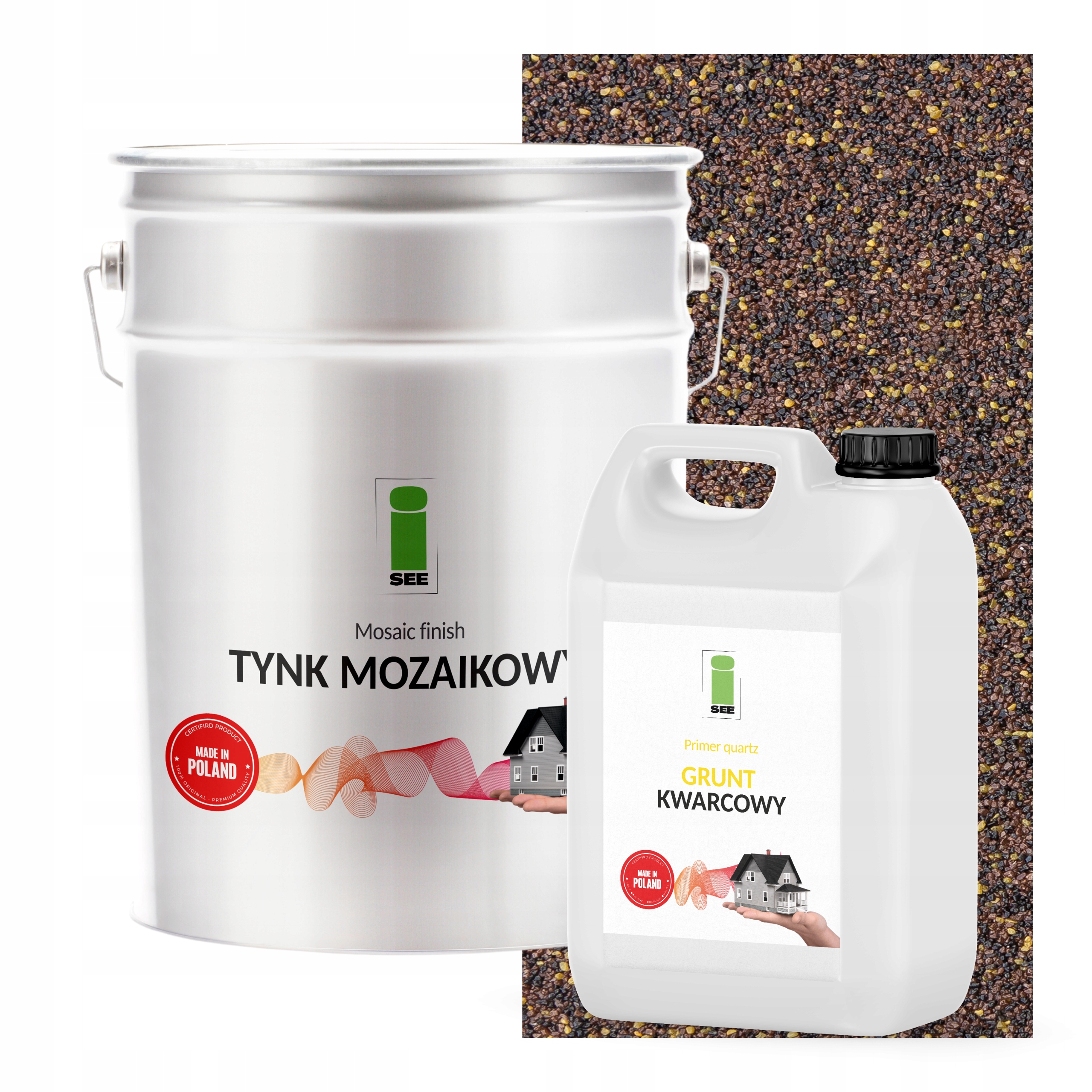 Mozaiková Omietka Bronzová 25Kg Základný Náter Vo Farbe Sada Na 6,6 m2