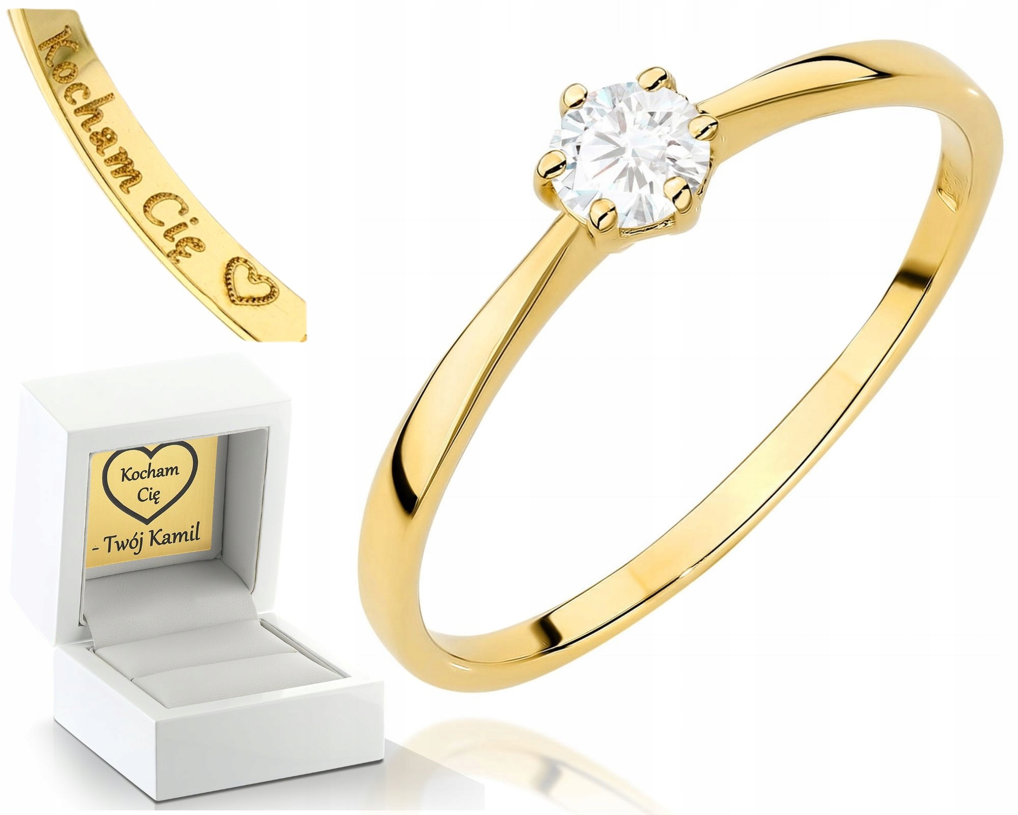 Zlatý Prstýnek S Diamantem Pro Zásnuby 585