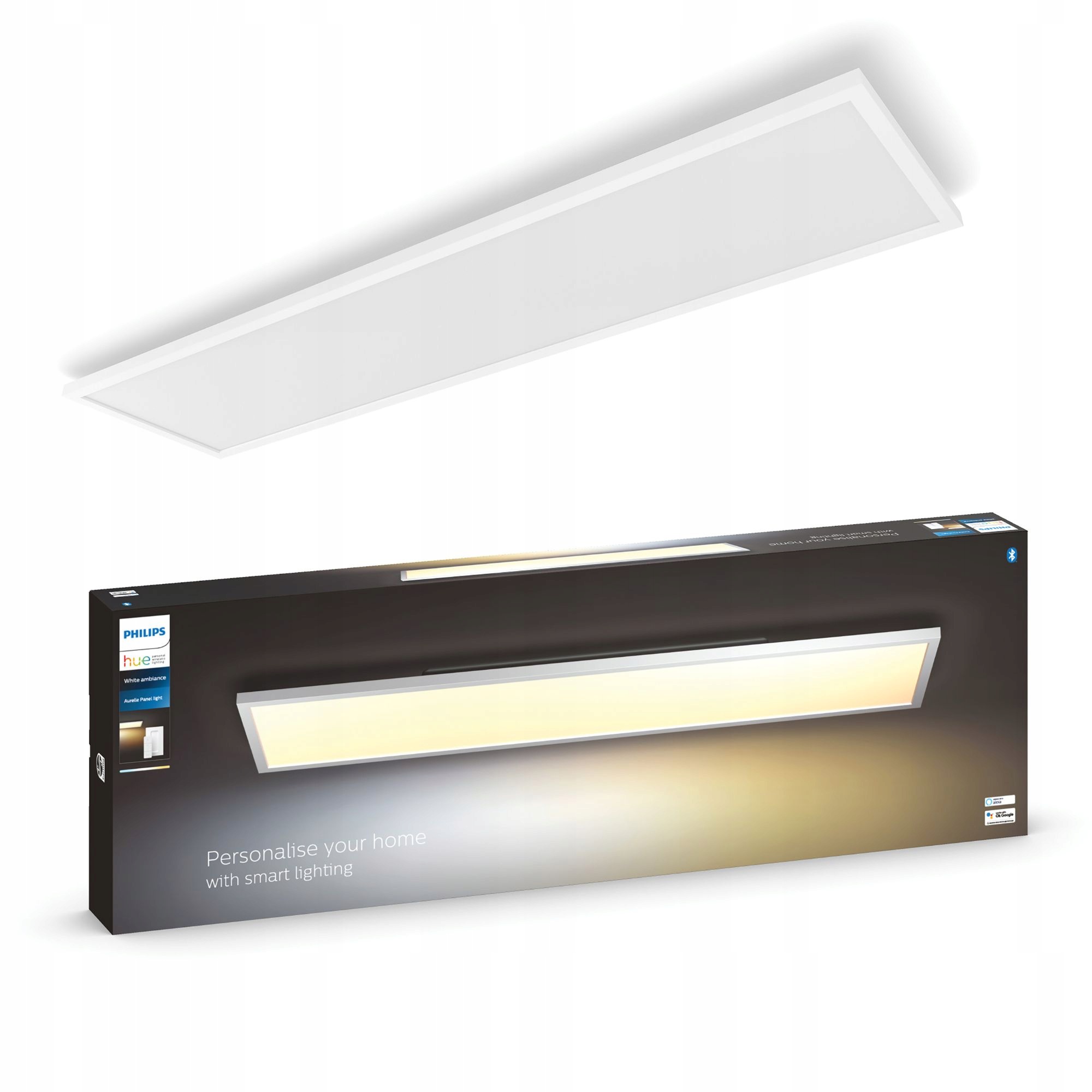 Prostokątne oświetlenie panelowe Philips Hue Aurelle 39W Białe