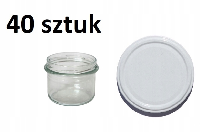 

40x słoik 235ml prosty z zakrętką białą