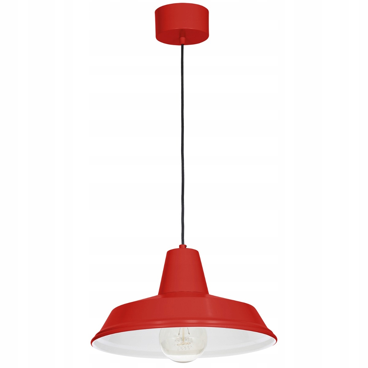 Závěsná lampa loftová, červená, kulatá, 36 cm do kuchyně Luminex