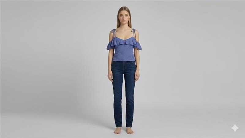 Guess Modrá Dámská Halenka Na Ramínka S Volánem XL Gga