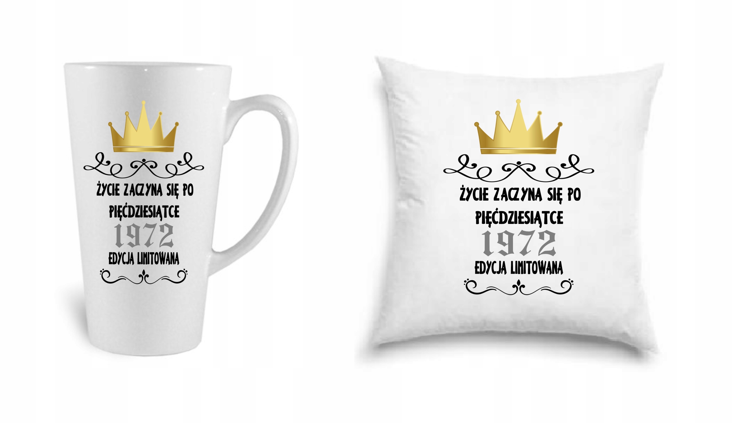 

Kubek latte poduszka 50-te urodziny