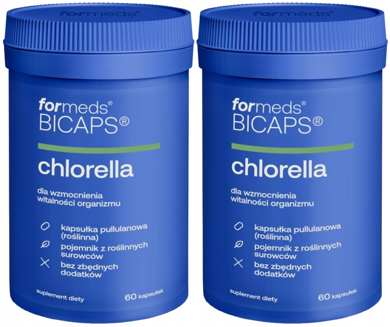 2 sztuki ForMeds Bicaps Chlorella Detoksykacja Ciśnienie Krążenie 60 kaps.