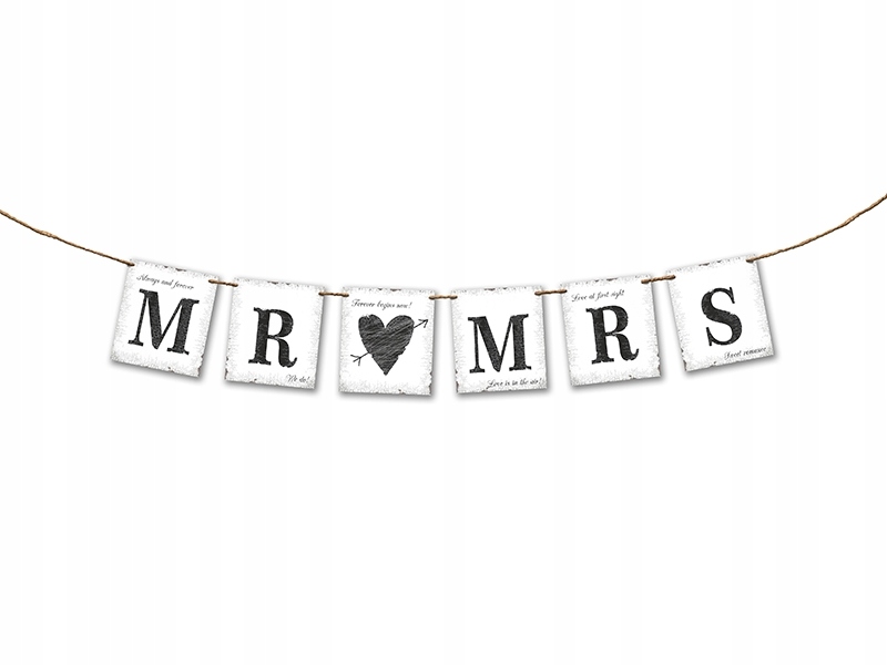 

Baner Weselny Mrs & Mr Dekoracja Ślubna 100cm