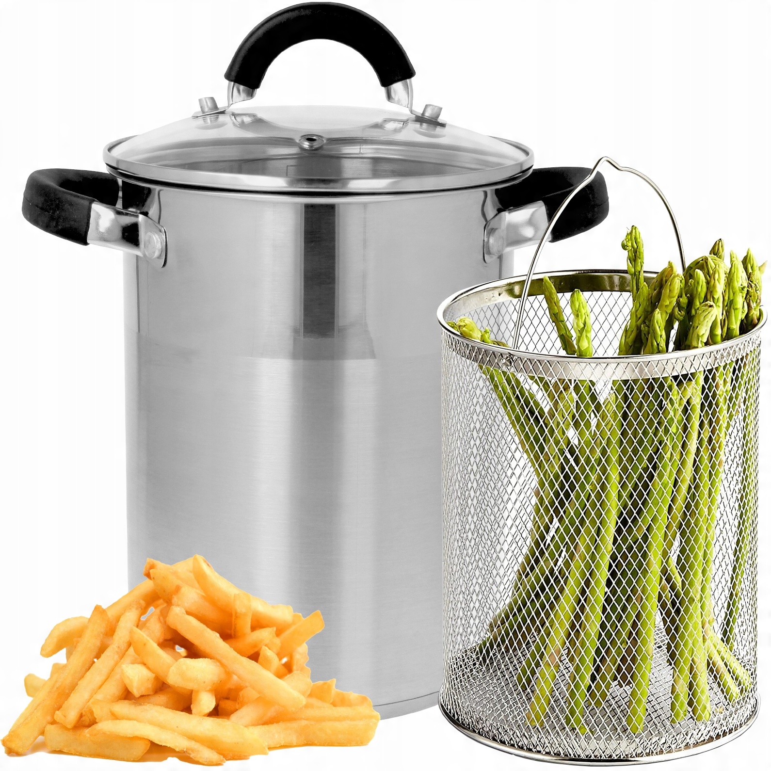 

Garnek Do Szparagów Frytek Makaronu Z Koszem 4.2L