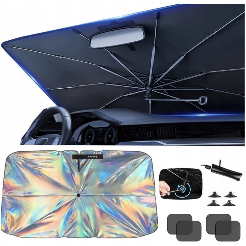 125x65 cm OSŁONA PRZECIWSŁONECZNA PARASOL UV DO SAMOCHODU AUTA SZYBĘ MATA