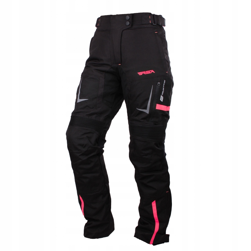 Damskie spodnie motocyklowe RSA EXO 2 czarno-różowe Rozmiar: 3XL