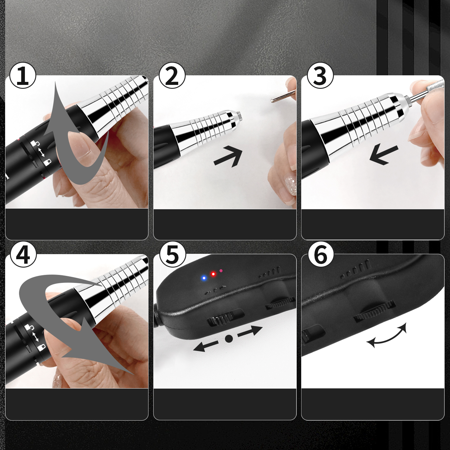 Profesjonalna Frezarka do Paznokci Zestaw do Manicure Model KU016