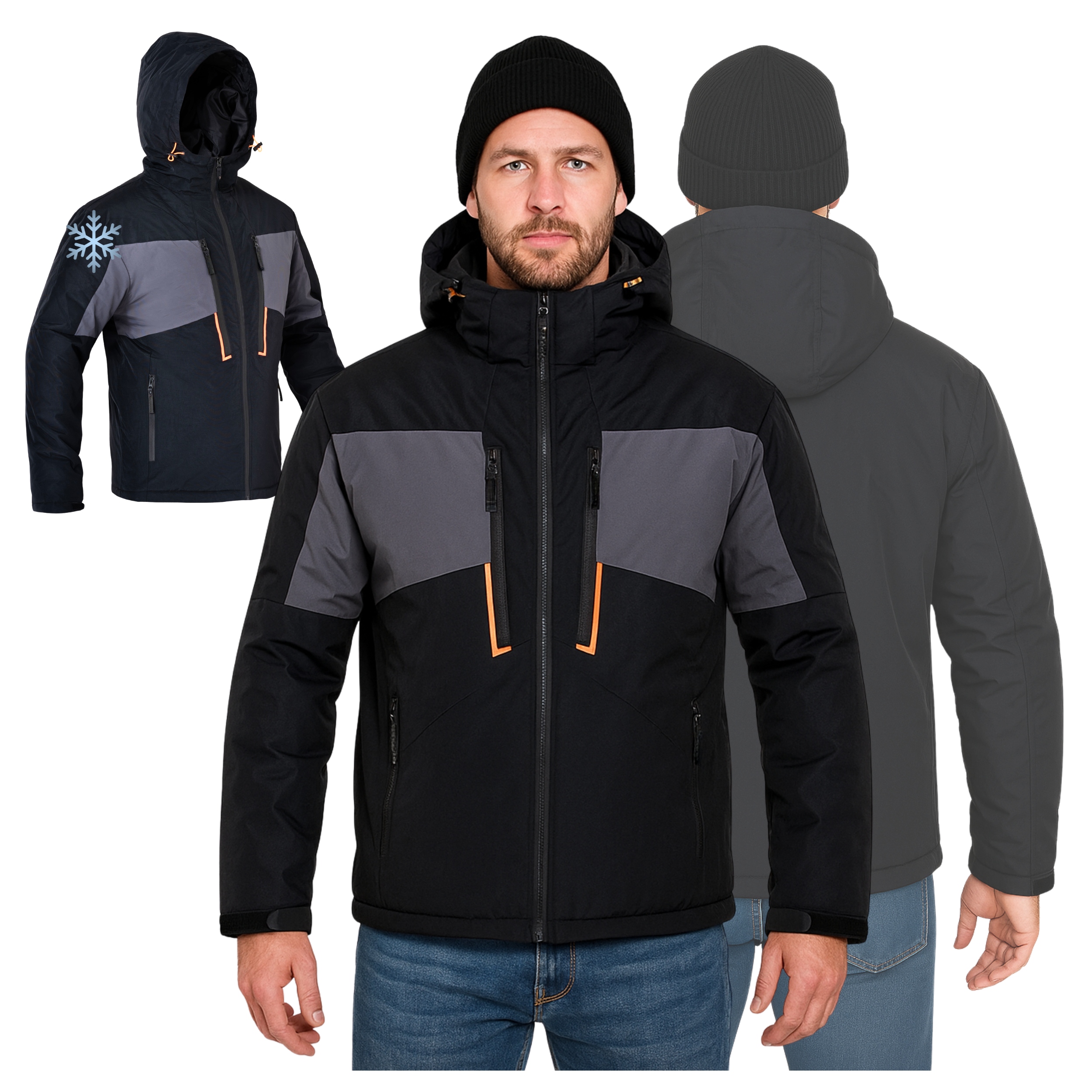 Zimní Bunda pánská pracovní zateplená s kapucí Teplá Odolná vel. S