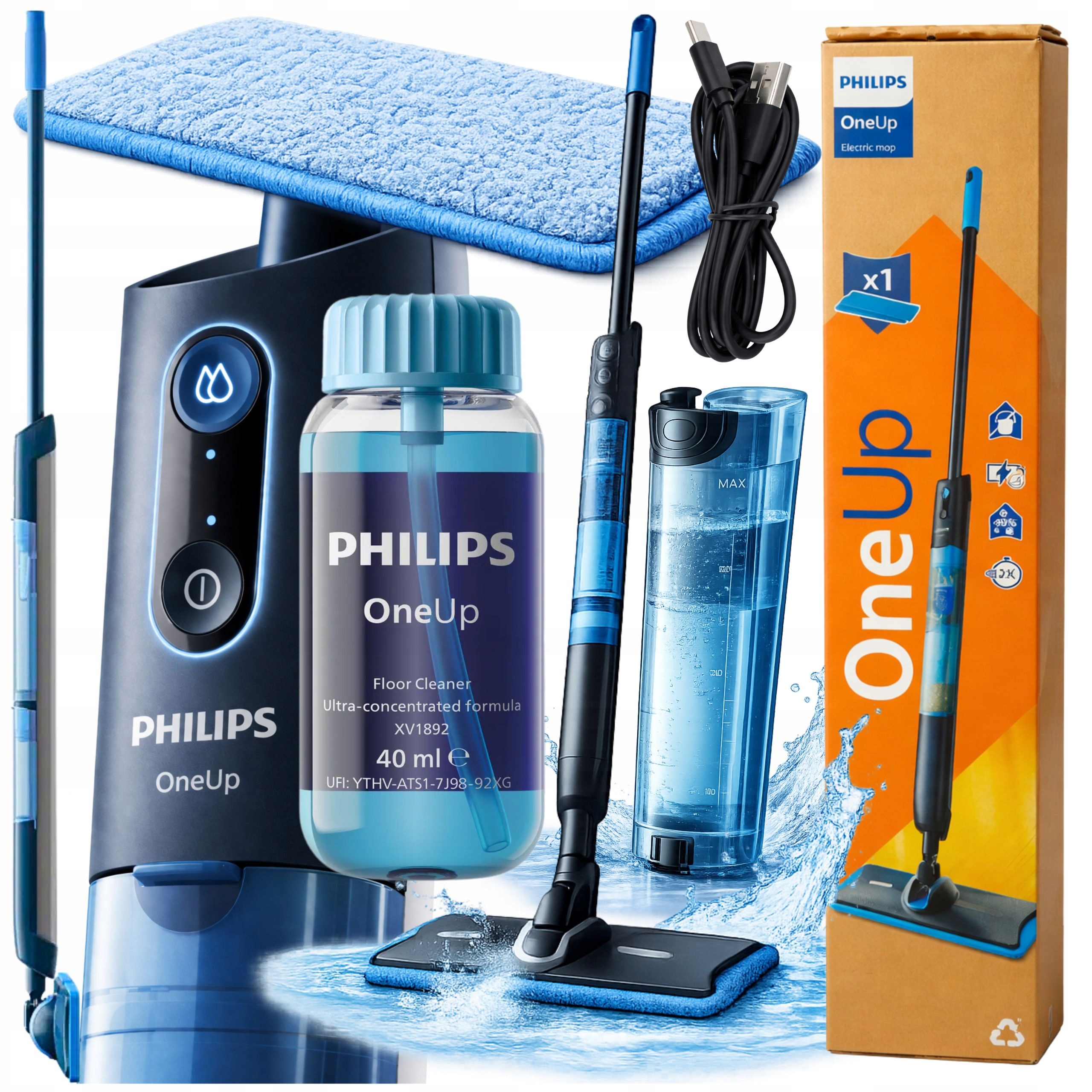 Philips Elektrický bezdrôtový mop Aku OneUp XV5113/01 séria 5000 Lekký
