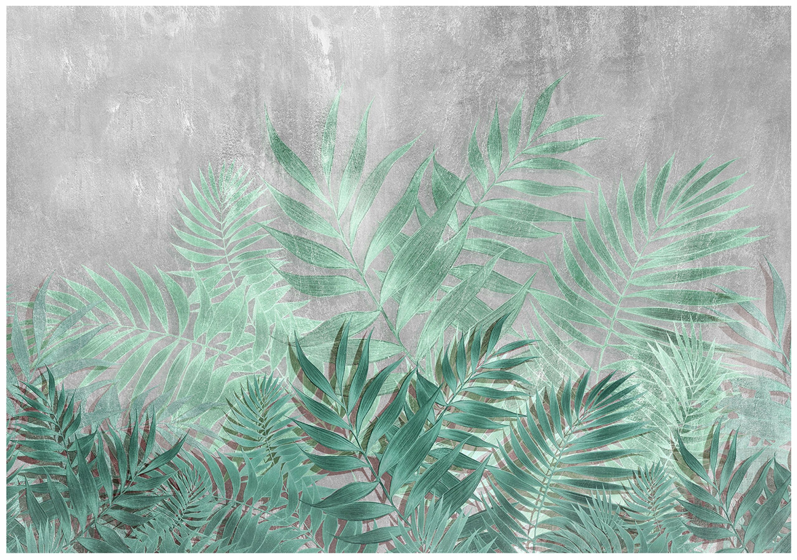 Fototapeta Listy Beton Džungle Zelená Tapeta Do Obývacího Pokoje Ložnice 416x254