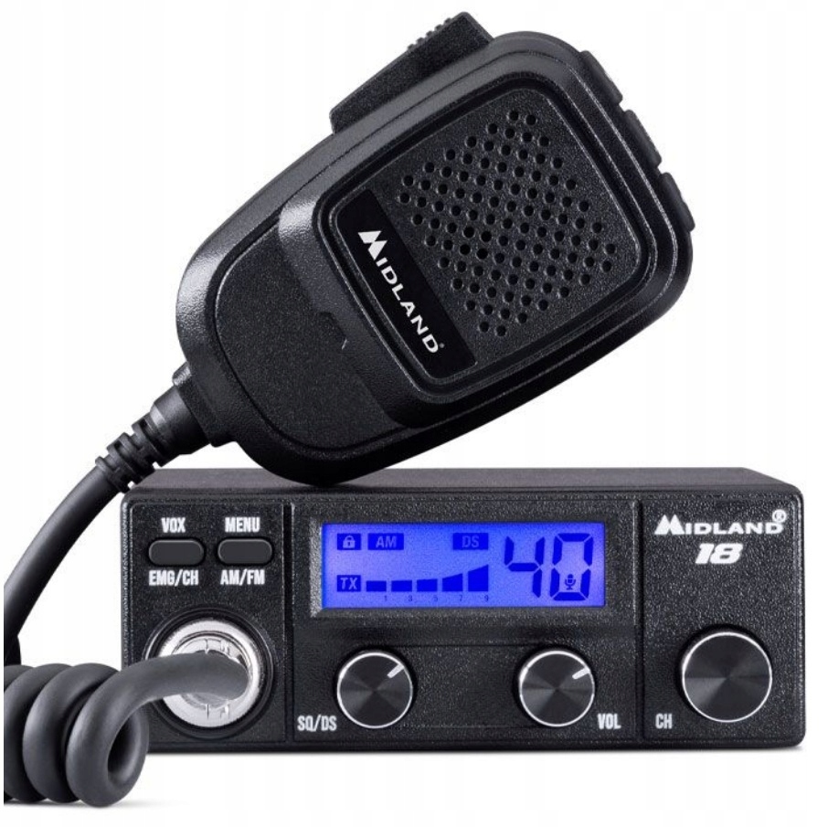 Nowoczesne Radio Cb Midland 18 Am/fm Vox Ds Rfgain mały Wtyk Do Zapalniczki