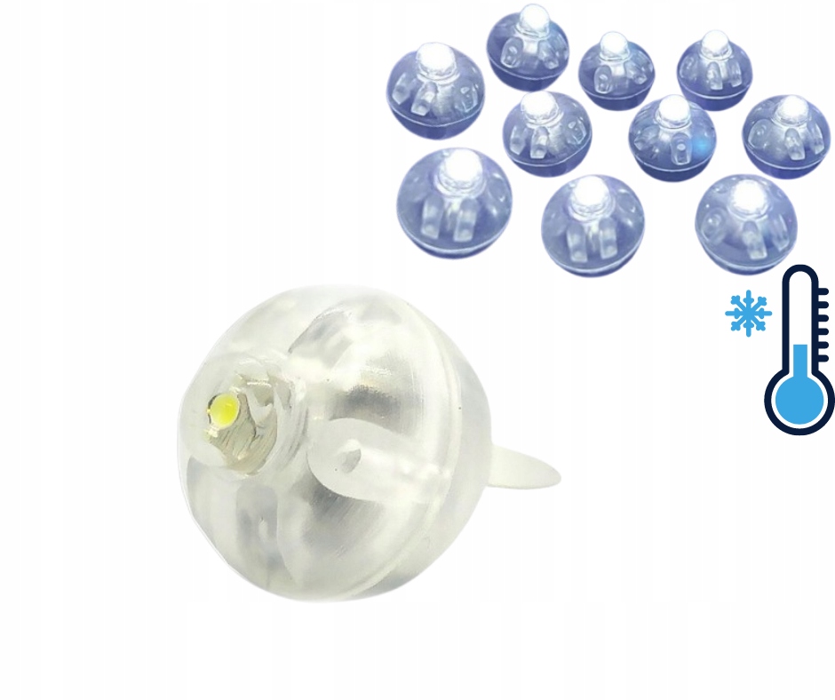 Mini Światełko Białe Dioda Led Do Balonów 10szt