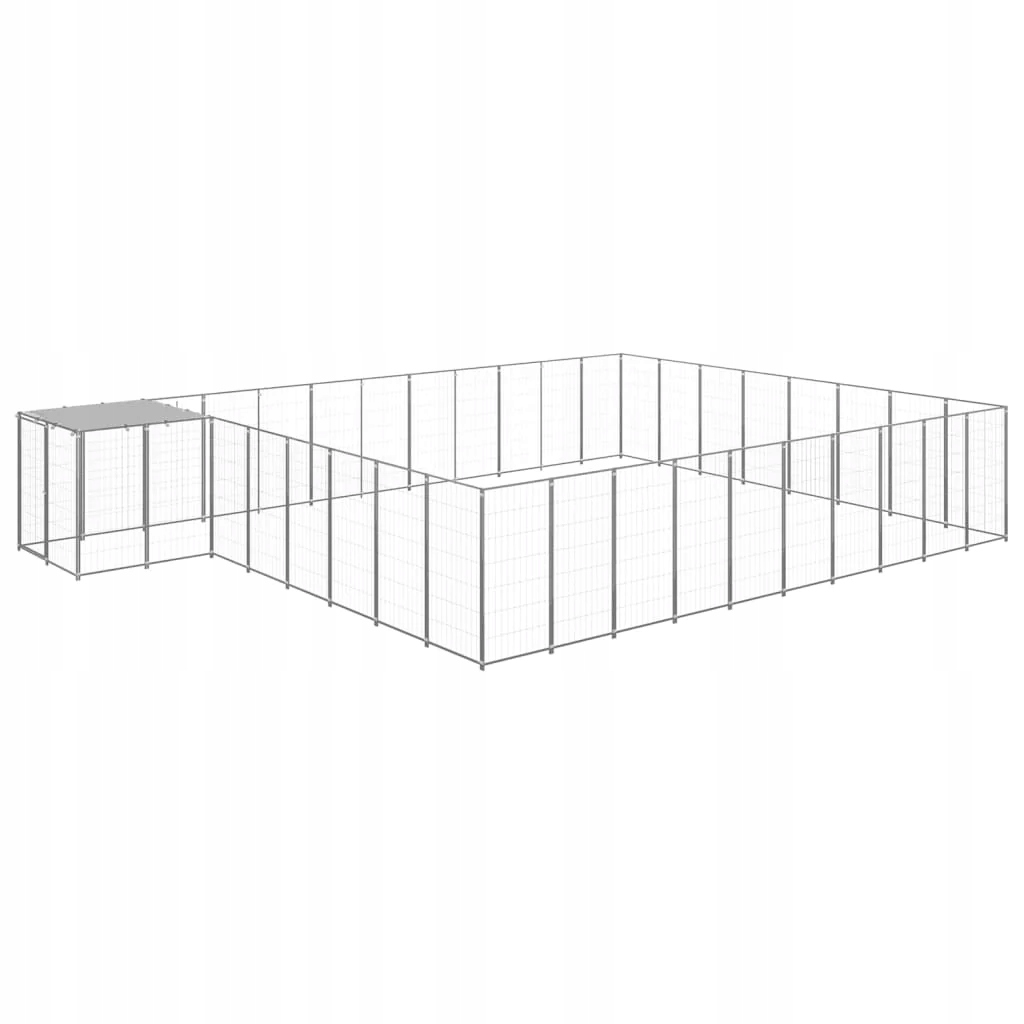 Levně Fionshop 262848409 Psí kotec stříbrný 25,41 m² ocel