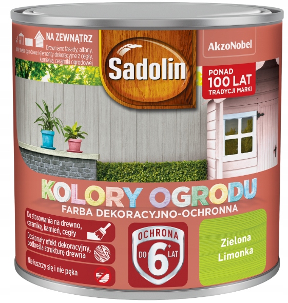 Sadolin Farba Kolory Ogrodu Zielona Limonka 0,25l