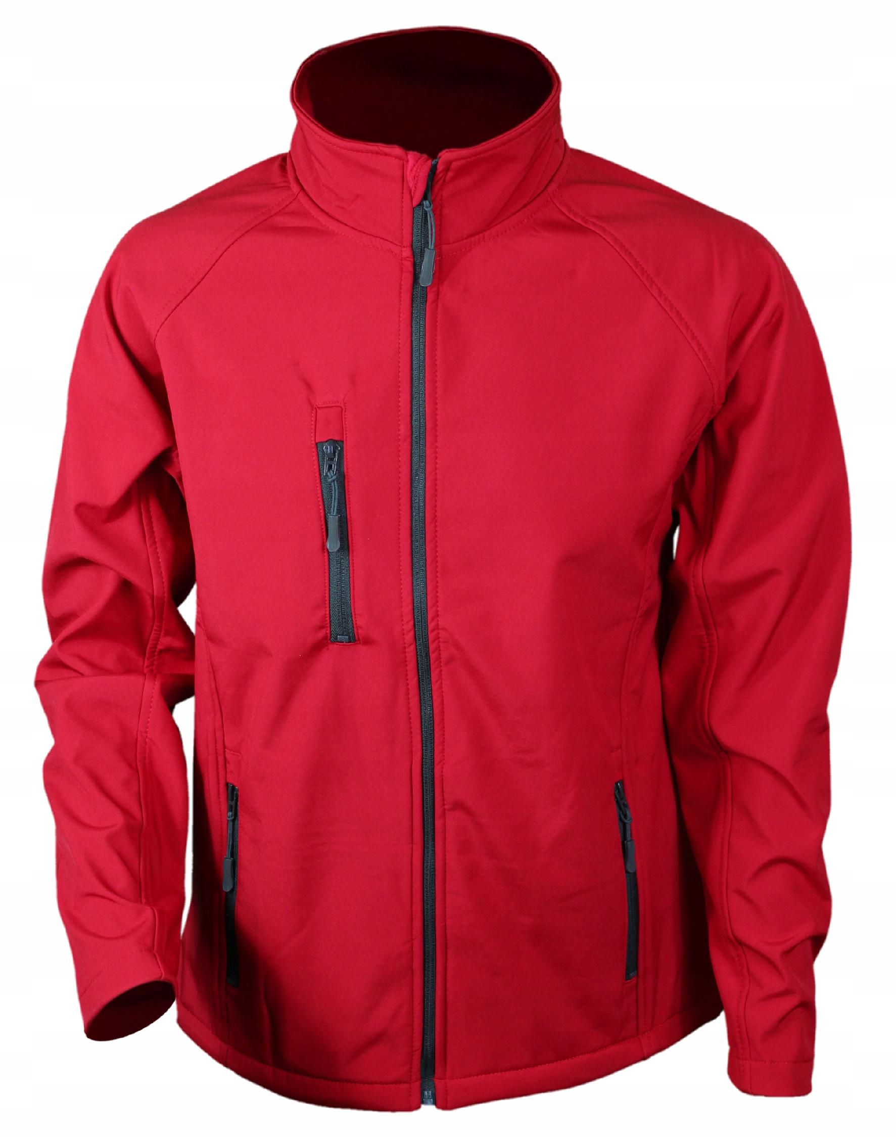 Kurtka Męska Softshell Windstop oddychalność RED Kaptur bez kaptura