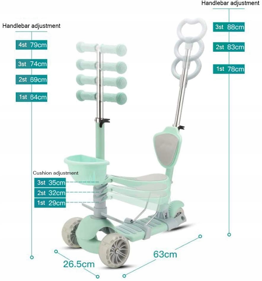 HULAJNOGA TRÓJKOŁOWA LED 5w1 MINT KIDSTAR Marka Inna marka