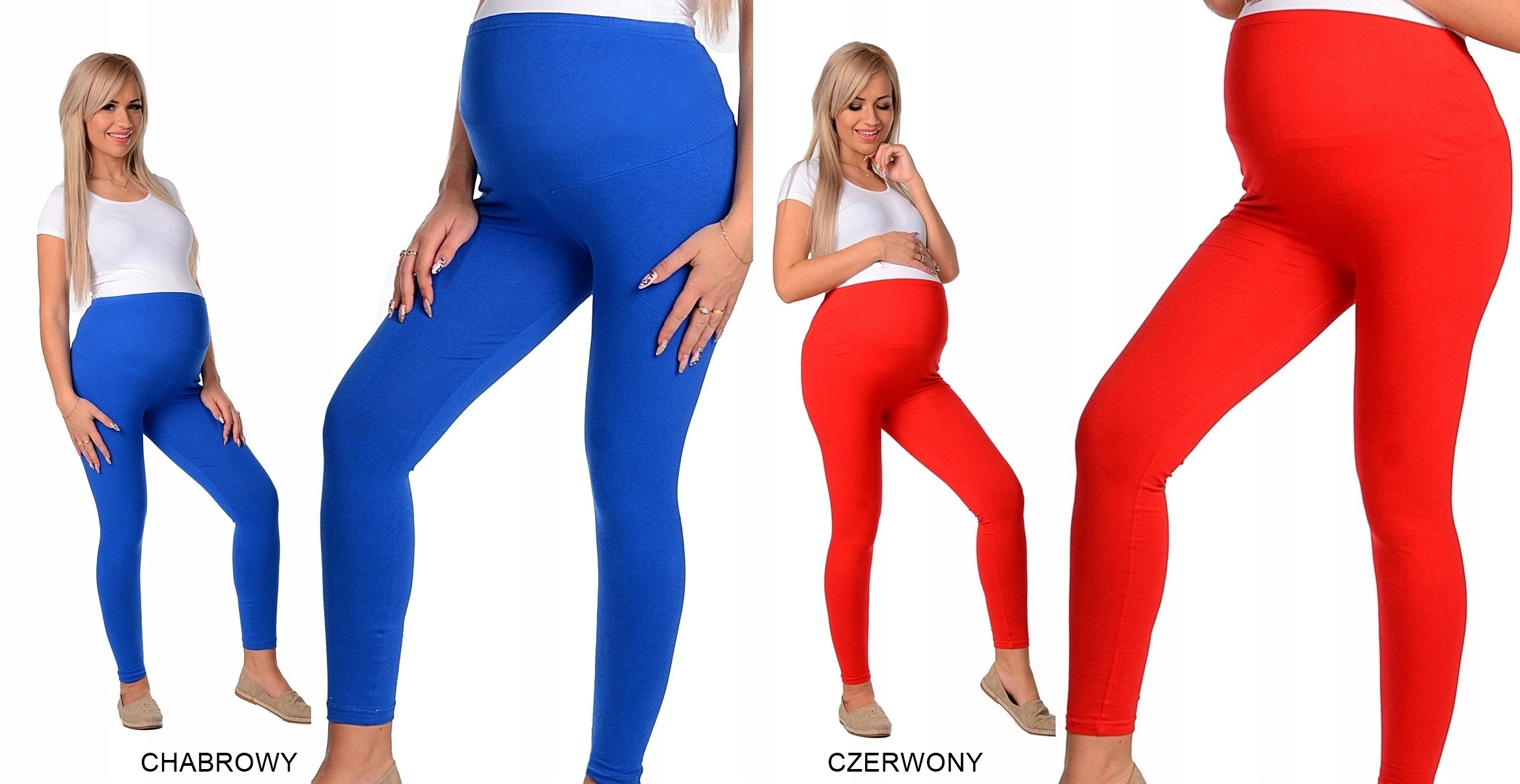 LEGGINSY CIĄŻOWE getry z panelem bawełna S/36 Kolekcja Legginsy ciążowe