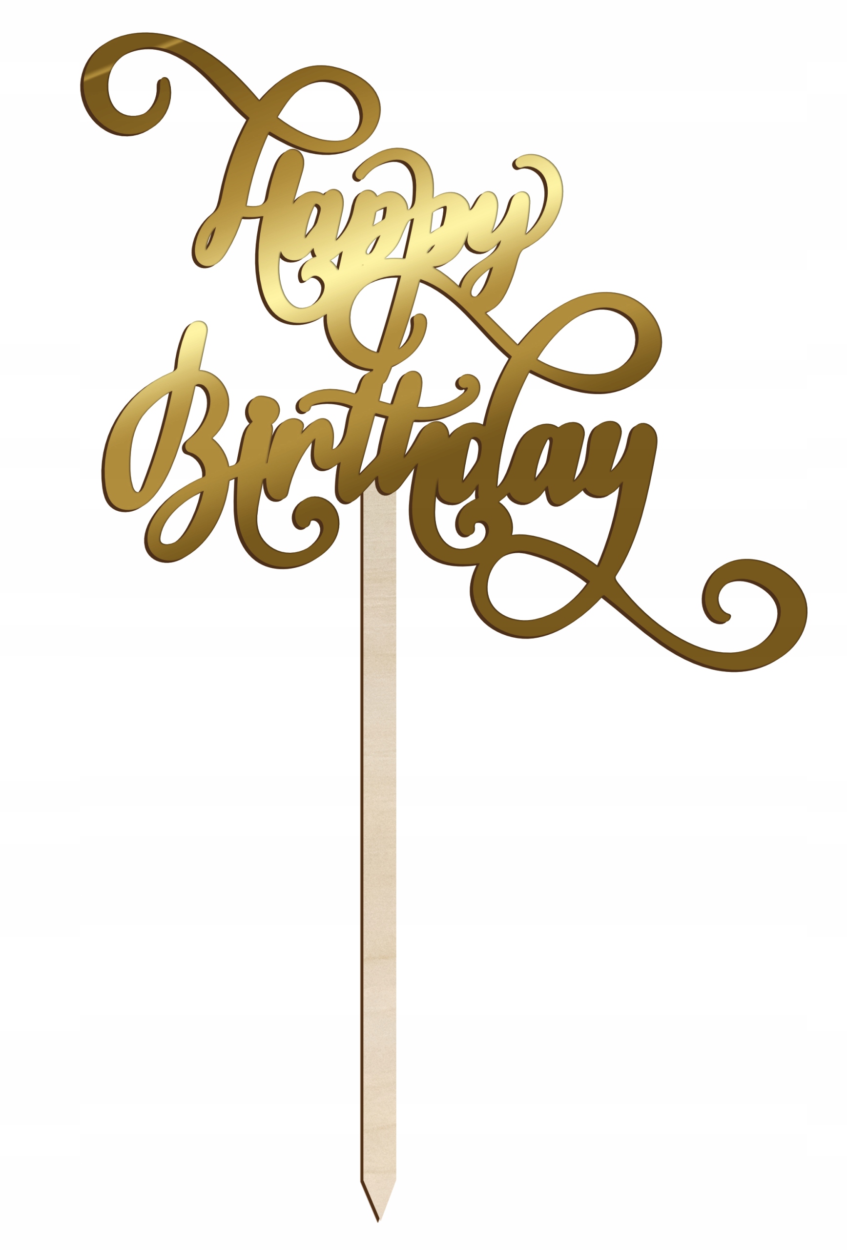 

Topper Urodzinowy Happy Birthday Złoty
