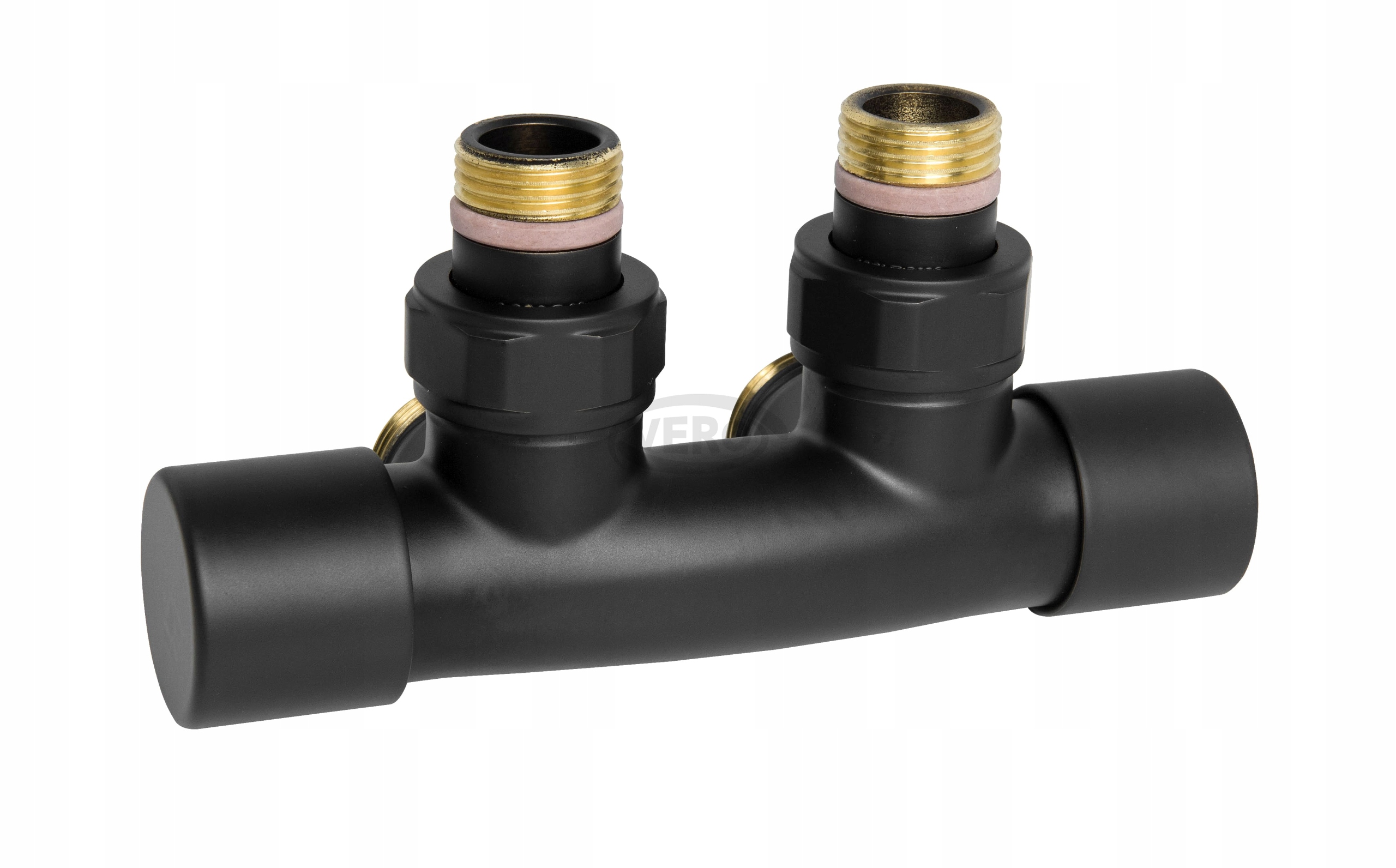 Uhlový ventil Duo kúpeľňový radiátor čierny mat