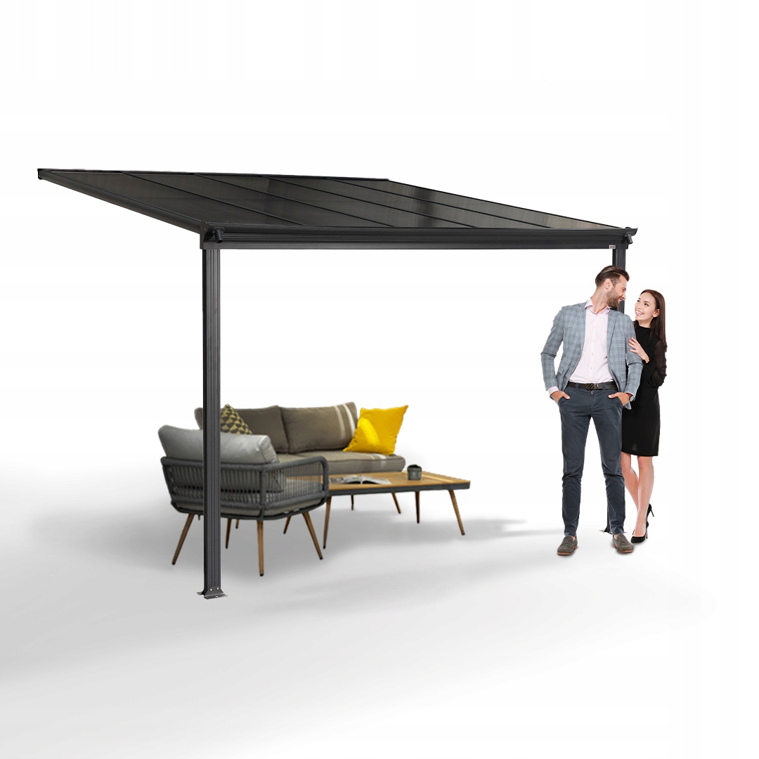 Wiata Garażowa 3X3 M Przyścienna Metalowa Pergola Tarasowa Ogrodowa Nea I