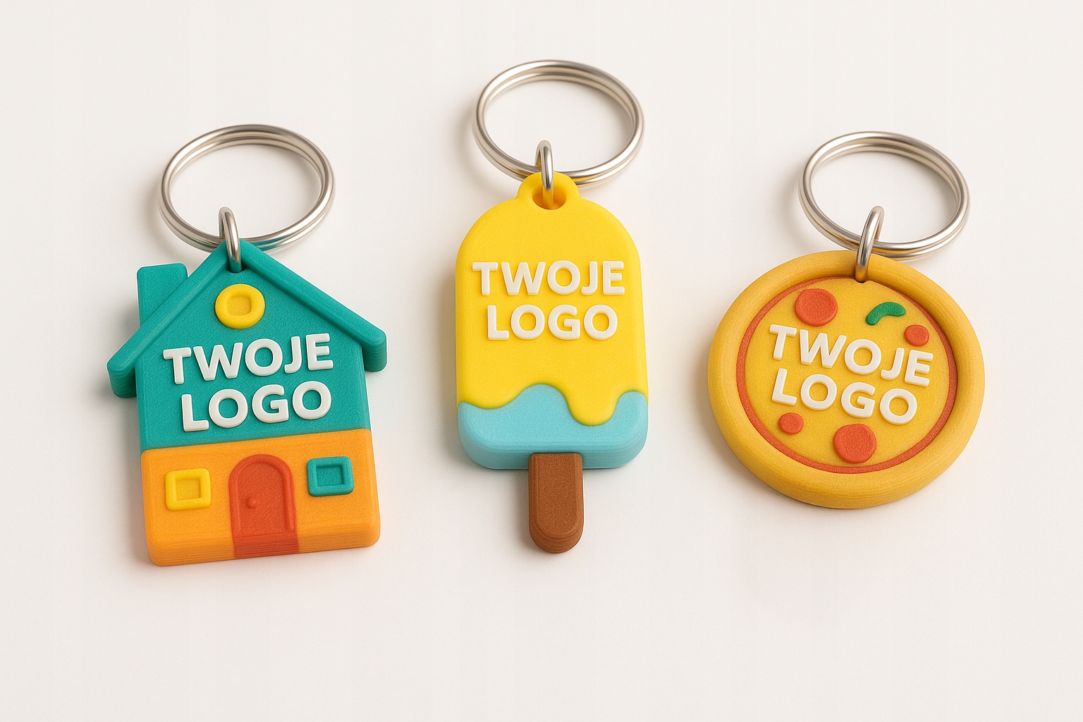 Brelok z TWOIM LOGO – projekt + gotowe 4 breloki (zero ryzyka)