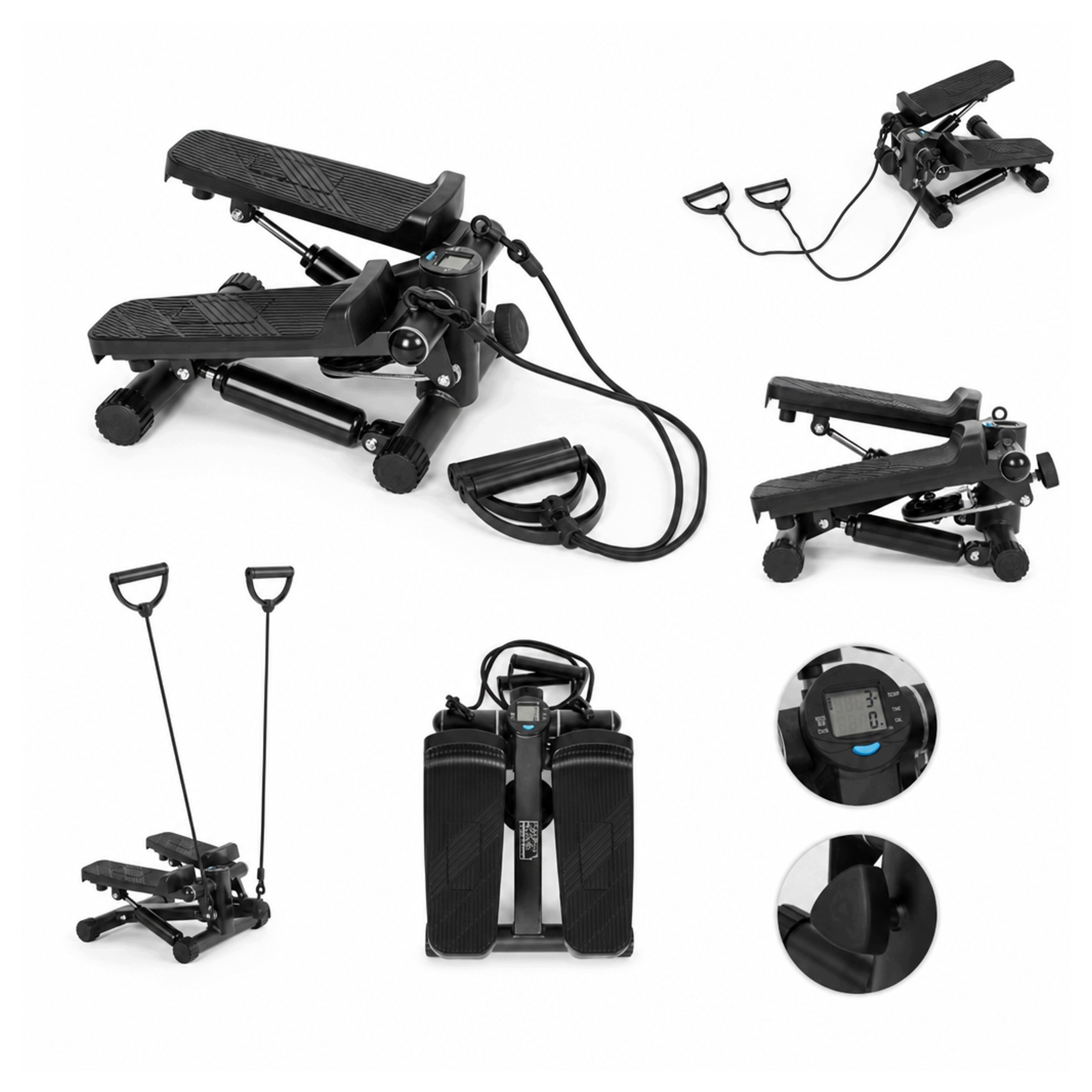 Stepper pro fitness cvičení s expandéry, počítadlem a protiskluzovými prvky